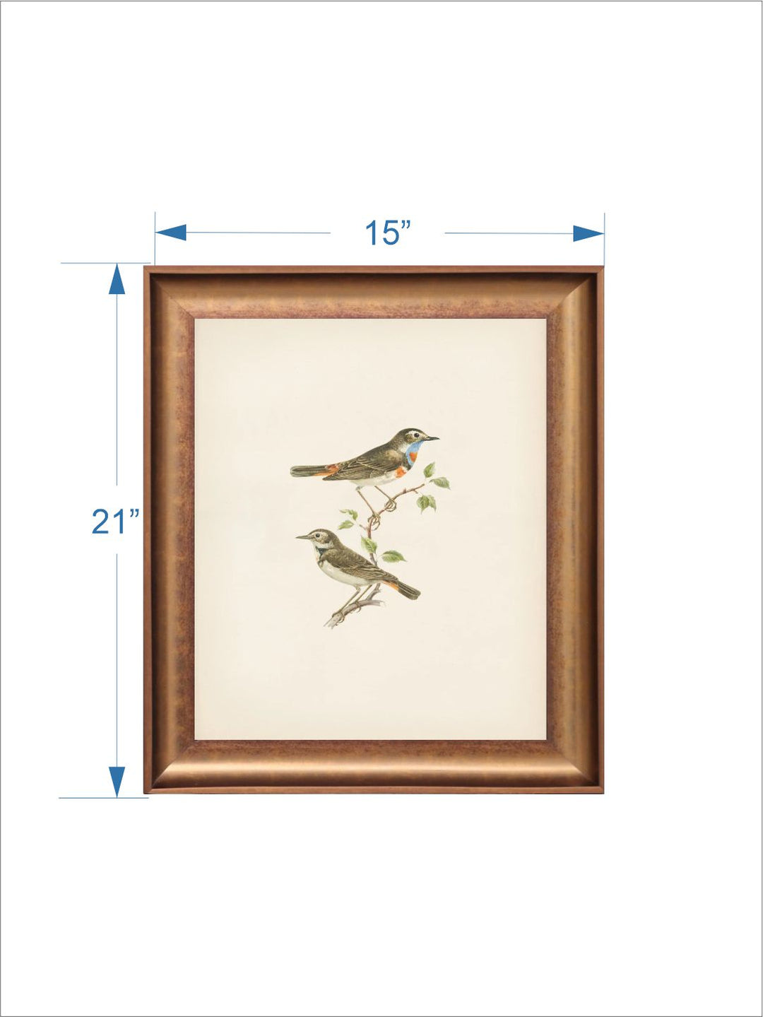 The Vintage Artistry Brown & Greenbirds Wall Painting With Frame