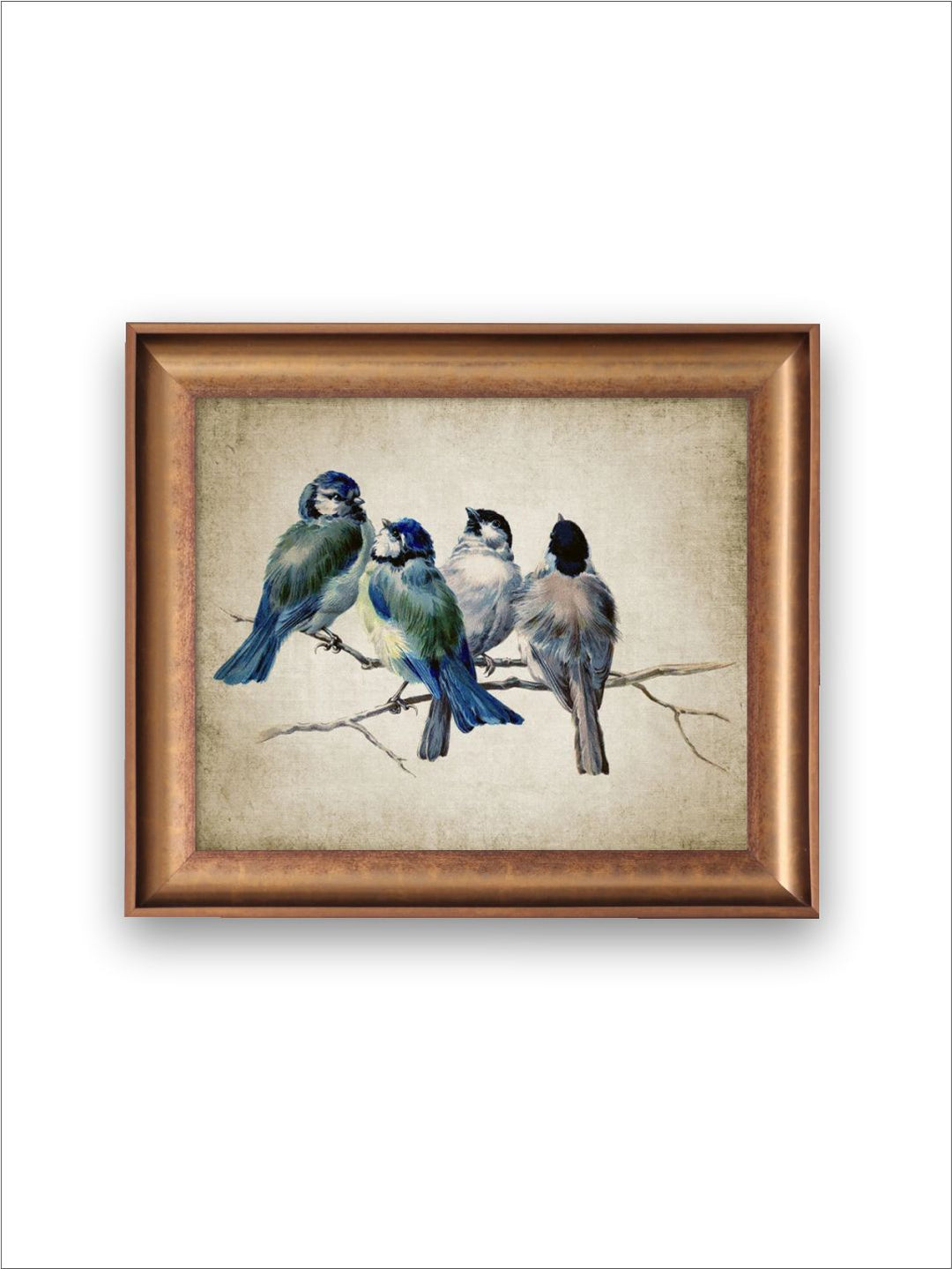 The Vintage Artistry Blue Birds Wooden Framed Wall Art