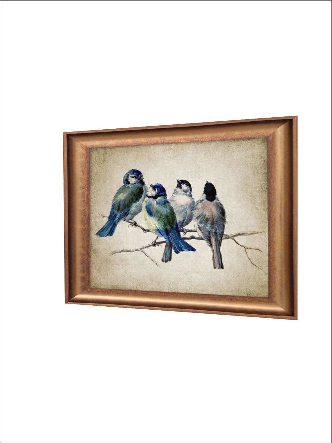The Vintage Artistry Blue Birds Wooden Framed Wall Art