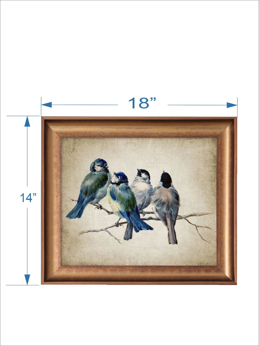 The Vintage Artistry Blue Birds Wooden Framed Wall Art