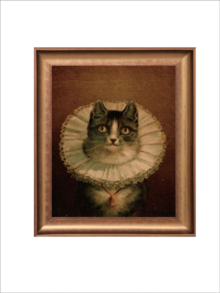 The Vintage Artistry Victorian Cat Wooden Framed Wall Art