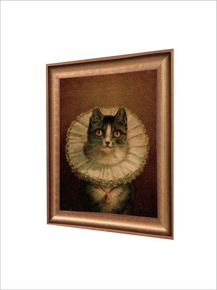 The Vintage Artistry Victorian Cat Wooden Framed Wall Art