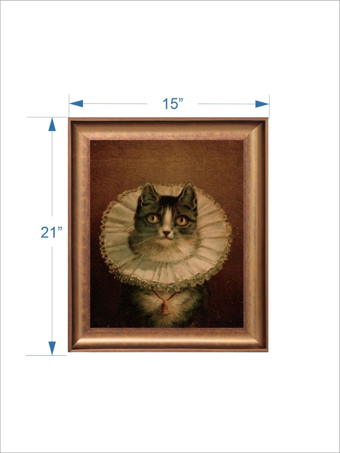 The Vintage Artistry Victorian Cat Wooden Framed Wall Art