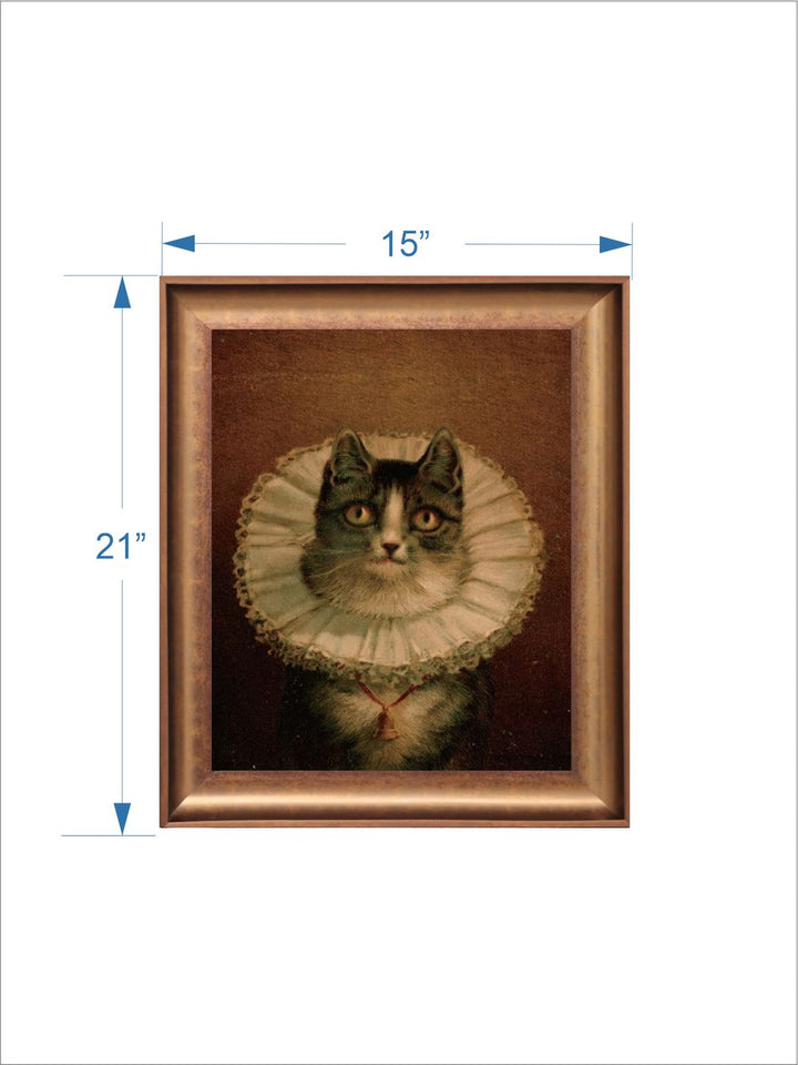 The Vintage Artistry Victorian Cat Wooden Framed Wall Art