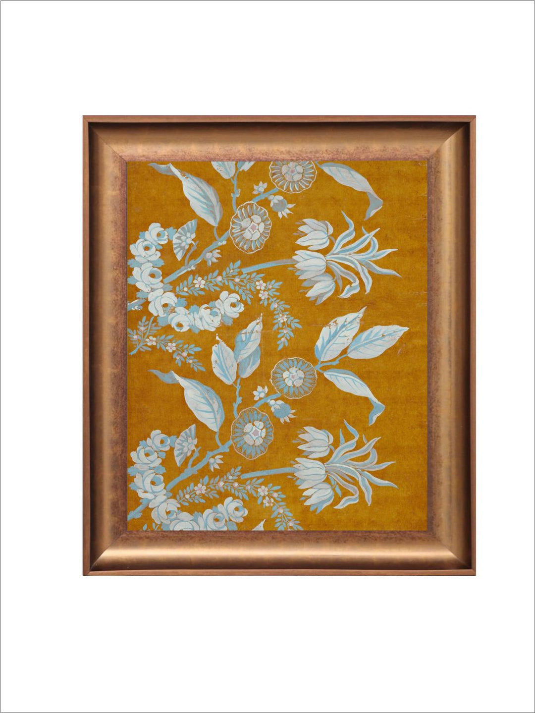 The Vintage Artistry Brown Boho Floral Antique Framed Wall Art