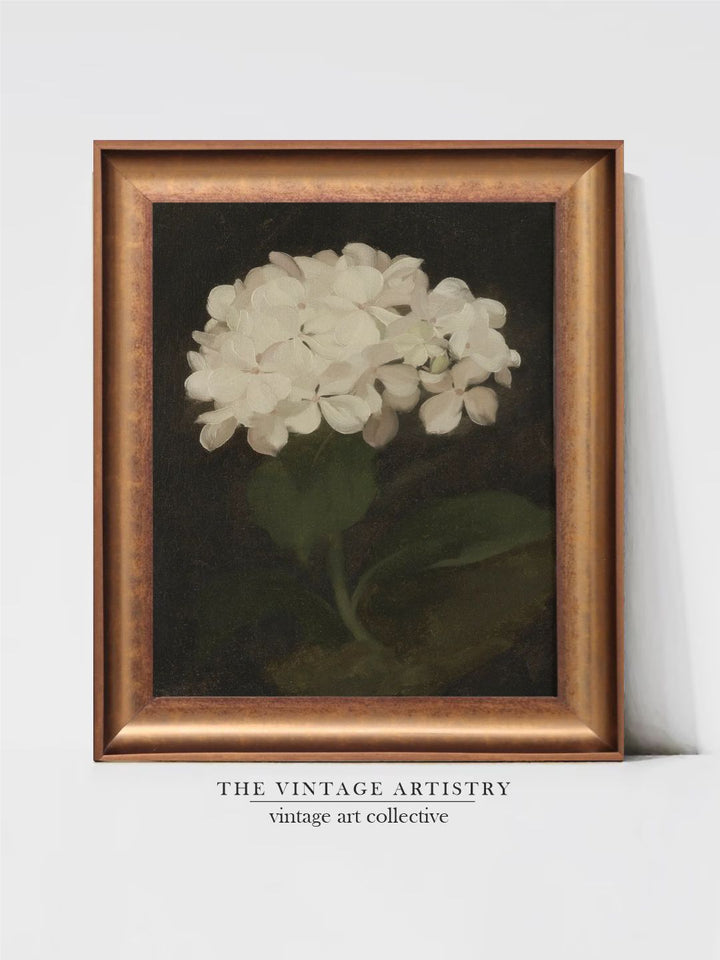 The Vintage Artistry Brown & White Flower Painting Wall Art