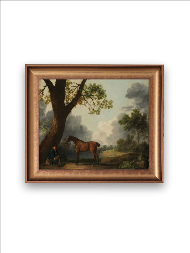 The Vintage Artistry Brown Victorian Horse Canvas Framed Painting Wall Art