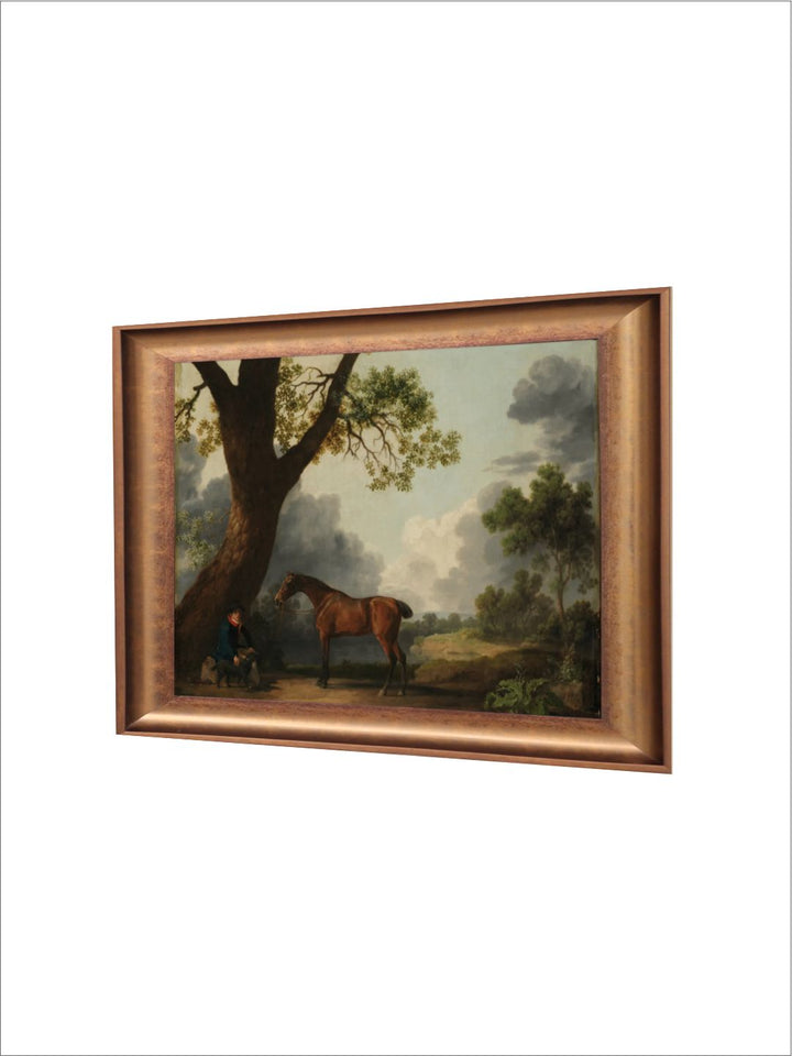 The Vintage Artistry Brown Victorian Horse Canvas Framed Painting Wall Art