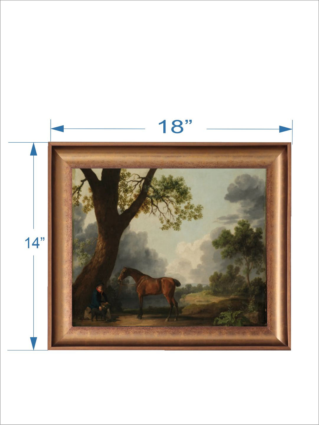 The Vintage Artistry Brown Victorian Horse Canvas Framed Painting Wall Art