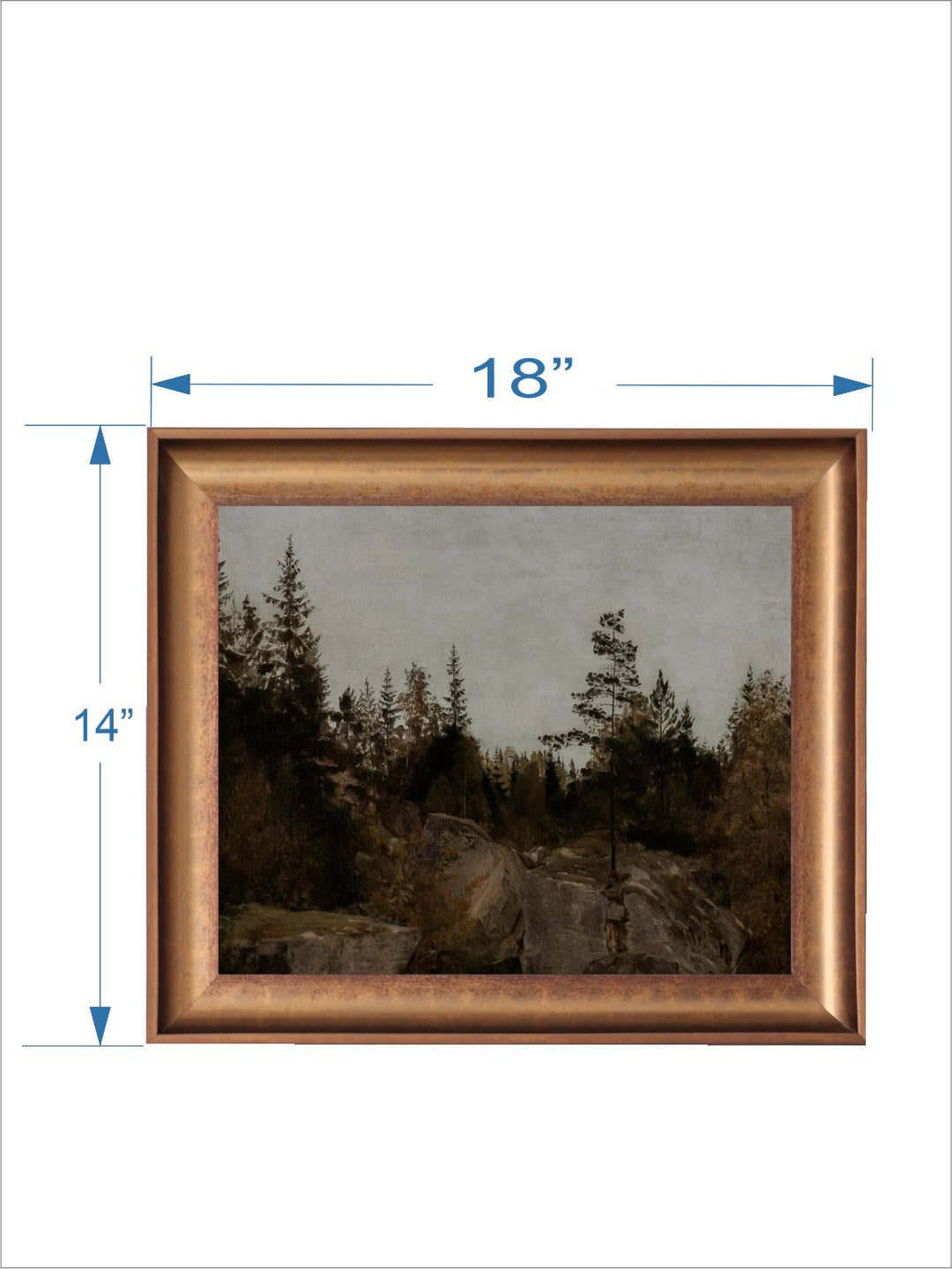 The Vintage Artistry Grey & Brown Forest Landscape Painting Wall Art