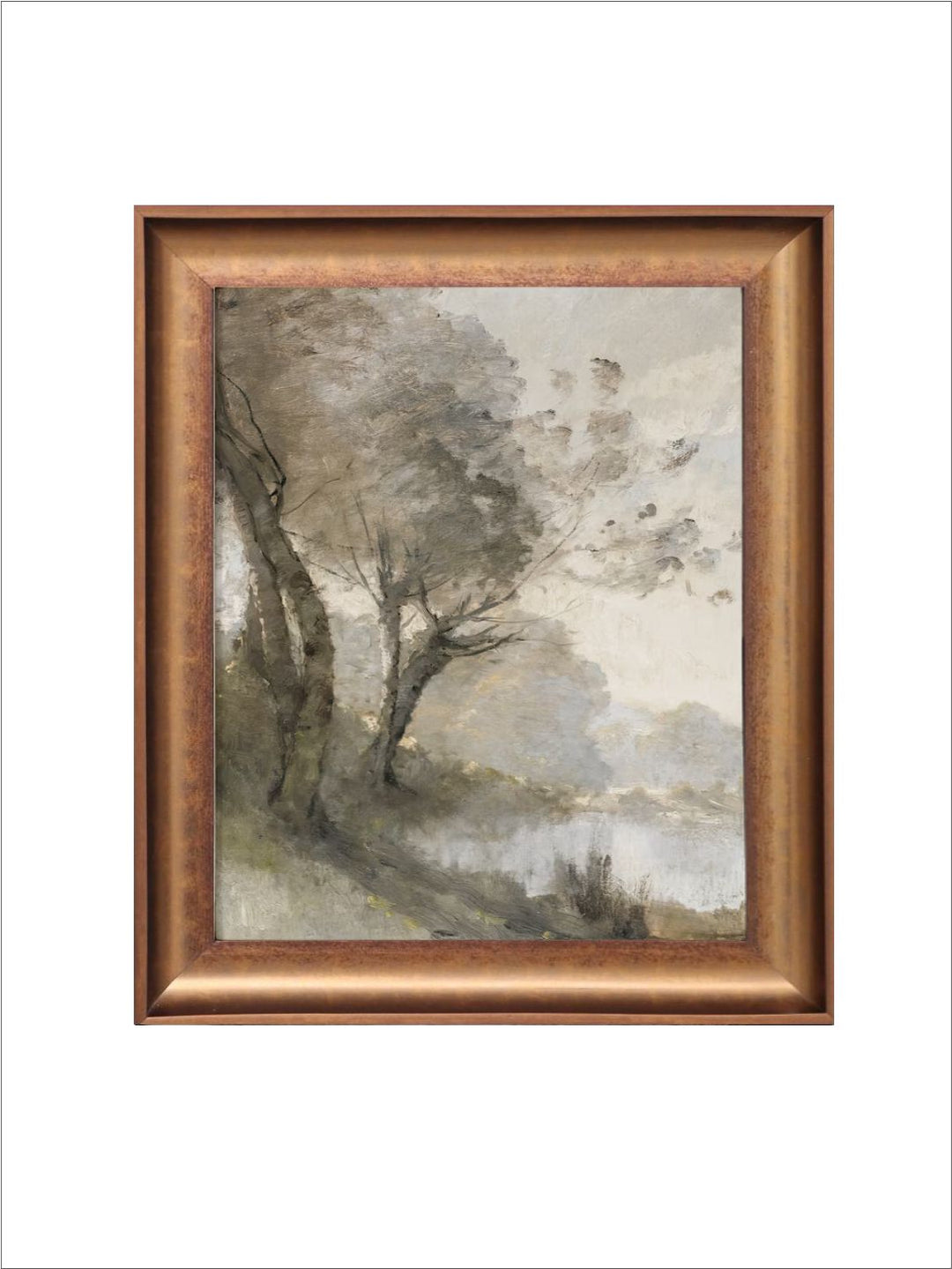The Vintage Artistry Green & Brown Abstract Printed Landscape Art