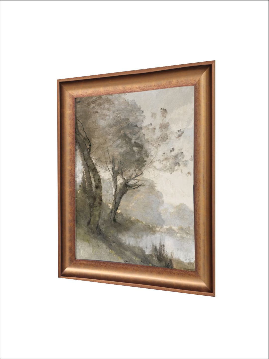 The Vintage Artistry Green & Brown Abstract Printed Landscape Art