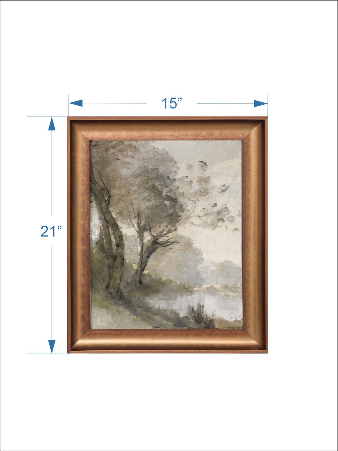 The Vintage Artistry Green & Brown Abstract Printed Landscape Art