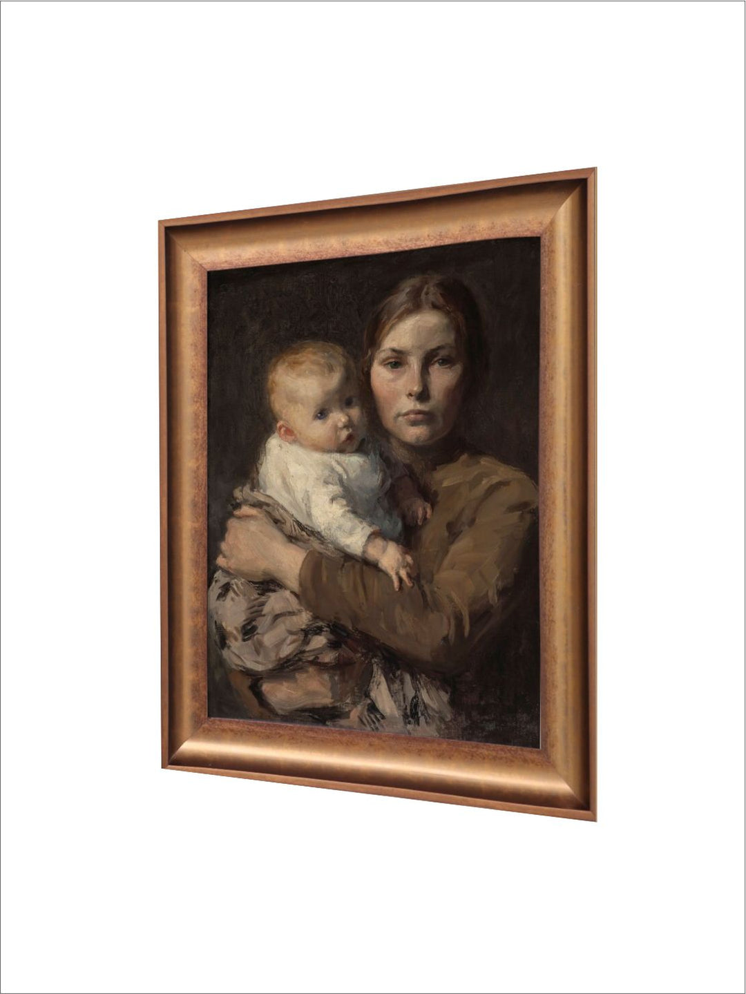 The Vintage Artistry Brown & Beige Antique Women Painting Framed Wall Art