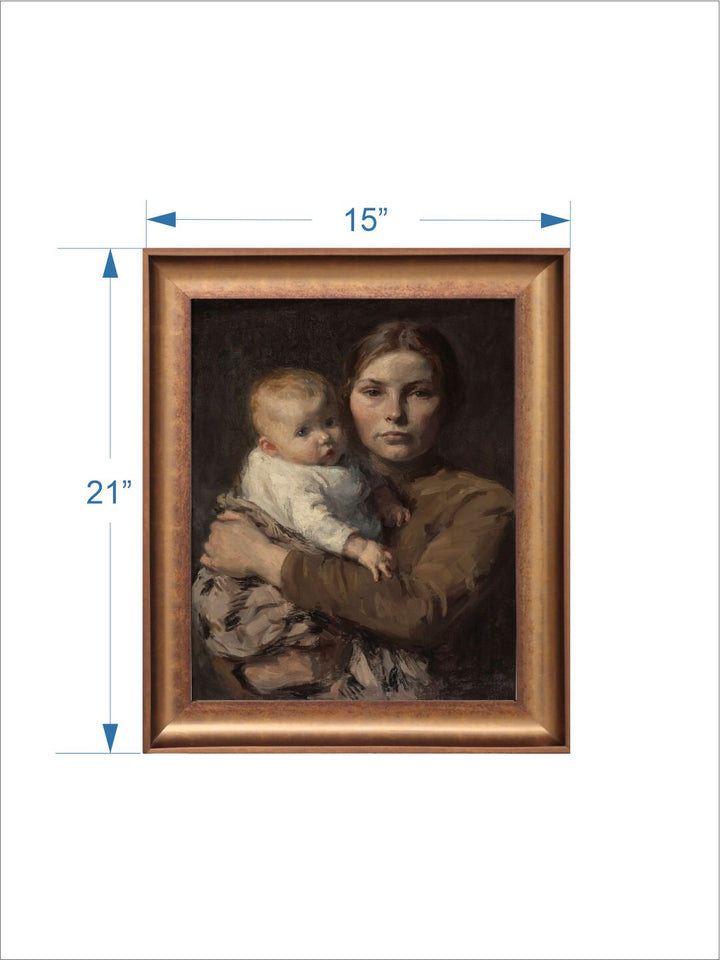 The Vintage Artistry Brown & Beige Antique Women Painting Framed Wall Art
