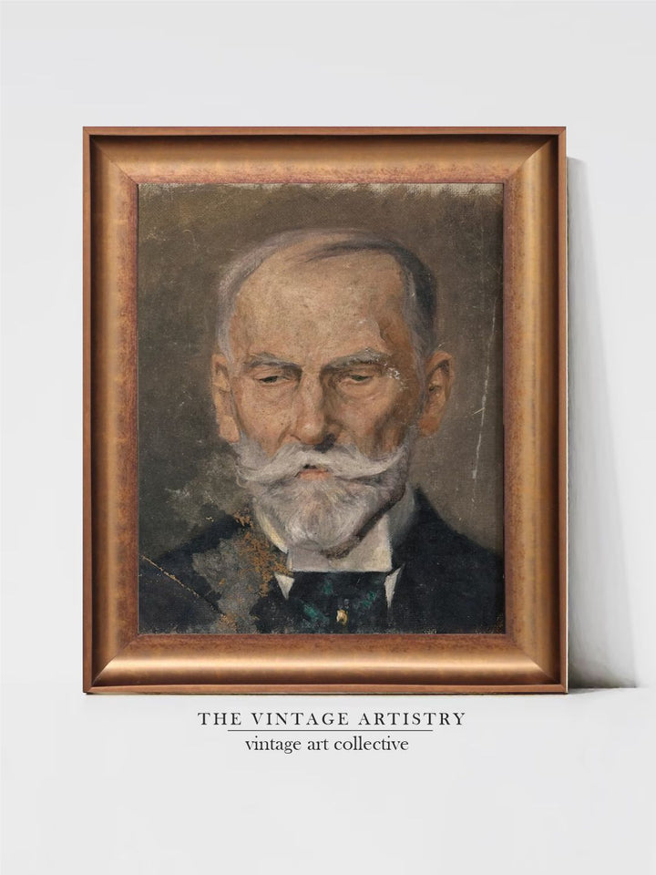 The Vintage Artistry Brown & Black Rusticportrait Oil Wall Painting