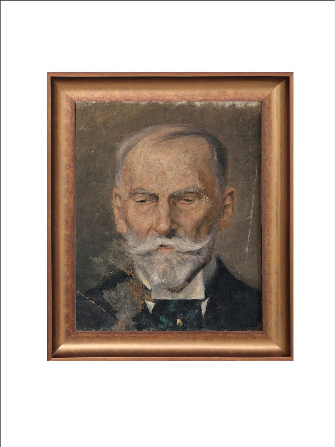 The Vintage Artistry Brown & Black Rusticportrait Oil Wall Painting