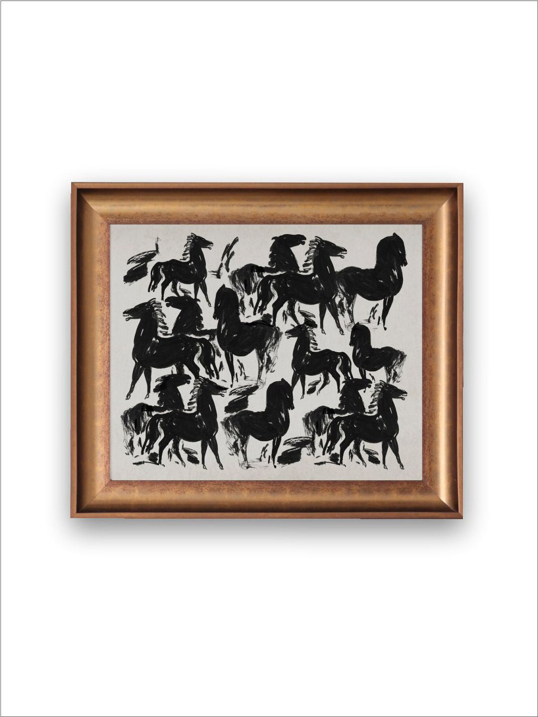 The Vintage Artistry Brown & Blackhorse Framed Wall Painting