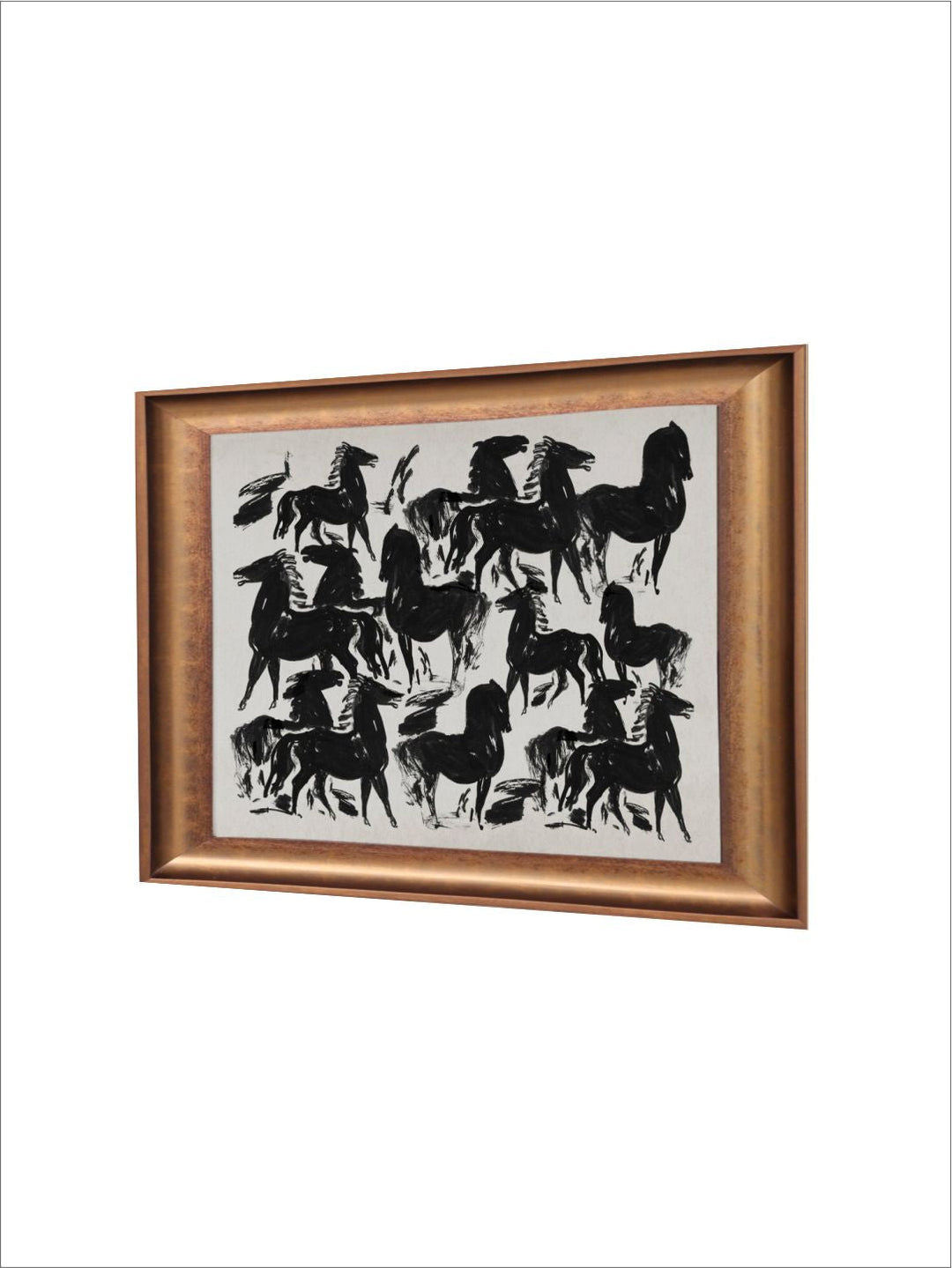 The Vintage Artistry Brown & Blackhorse Framed Wall Painting