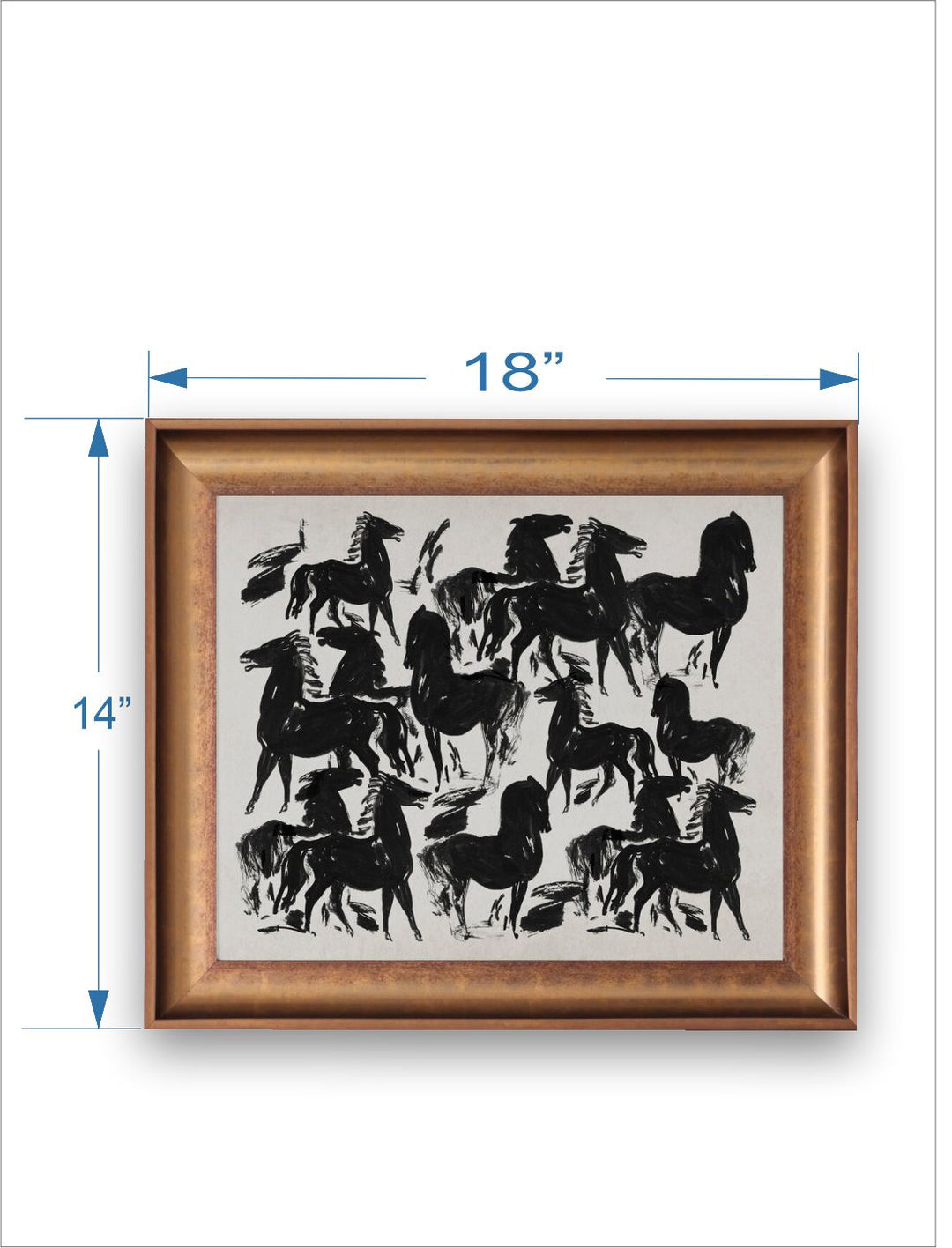 The Vintage Artistry Brown & Blackhorse Framed Wall Painting