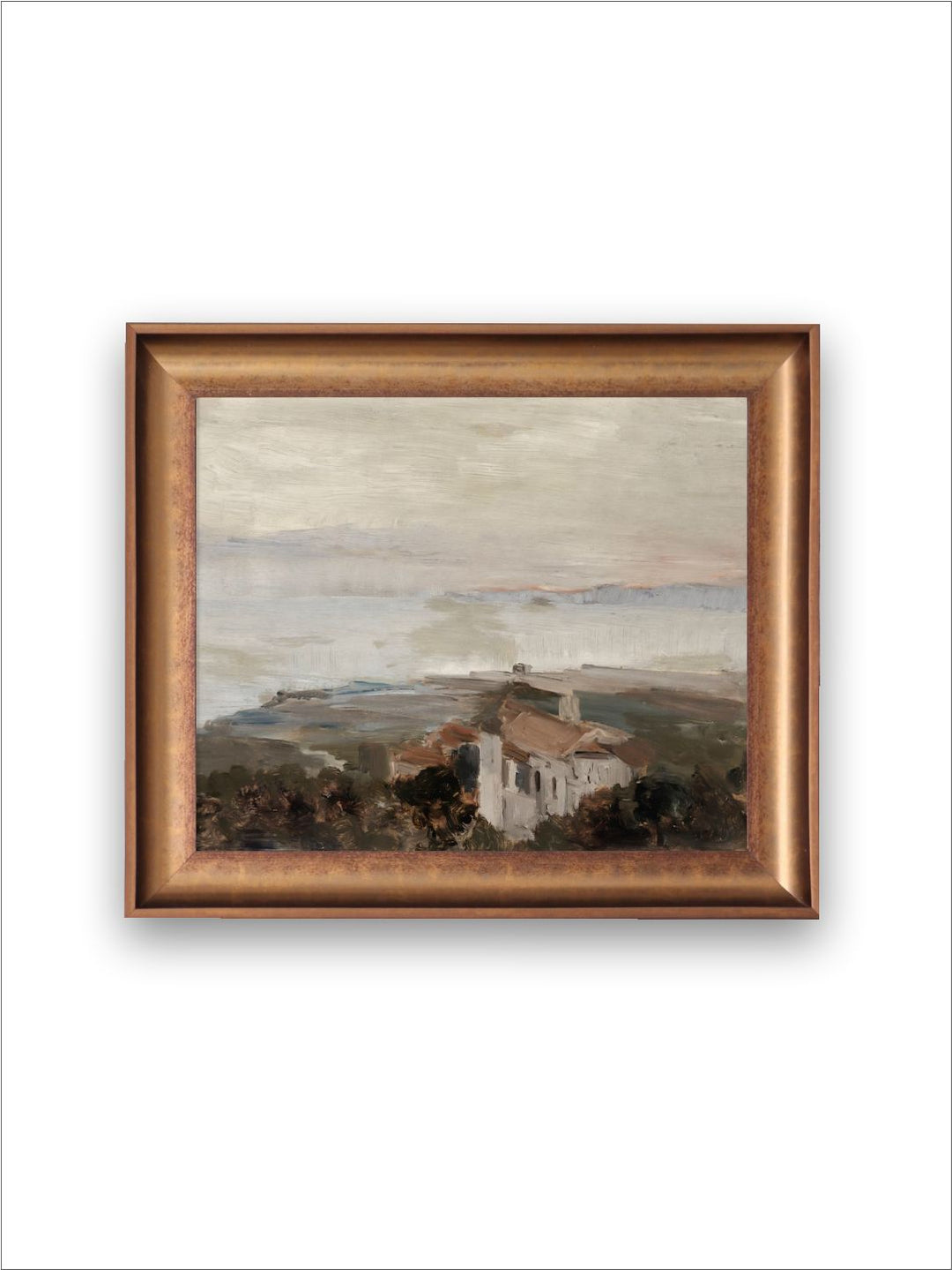 The Vintage Artistry Green & Brown Coastal Painting Printable Wall Art