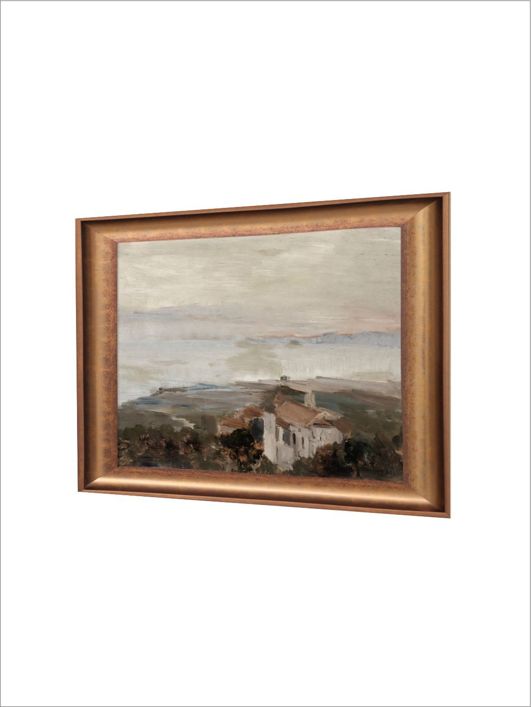 The Vintage Artistry Green & Brown Coastal Painting Printable Wall Art