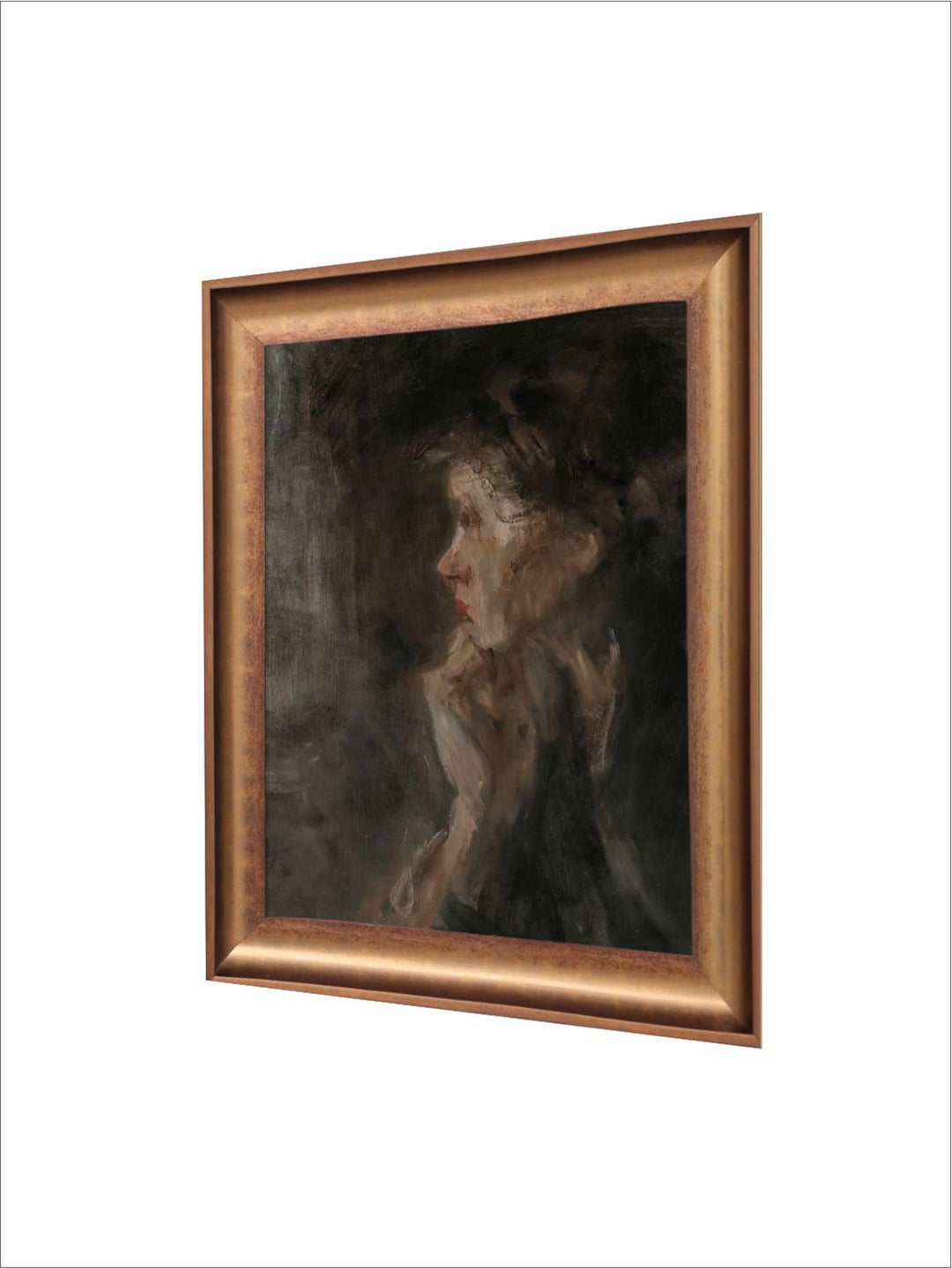 The Vintage Artistry Black & Brown Moody Side Printed Framed Wall Art