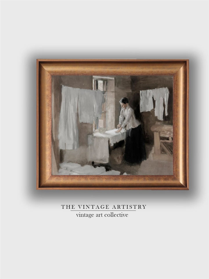 The Vintage Artistry Brown & White Laundry Room Painting Frame