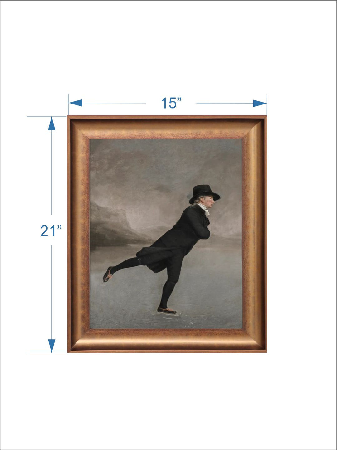 The Vintage Artistry Brown & Black Ice Skating Antique Framed Wall Painting