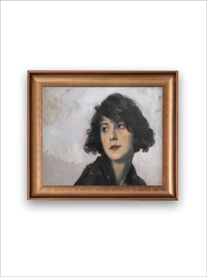 The Vintage Artistry Brown & Whitewoman Portrait Printed Framed Wall Art