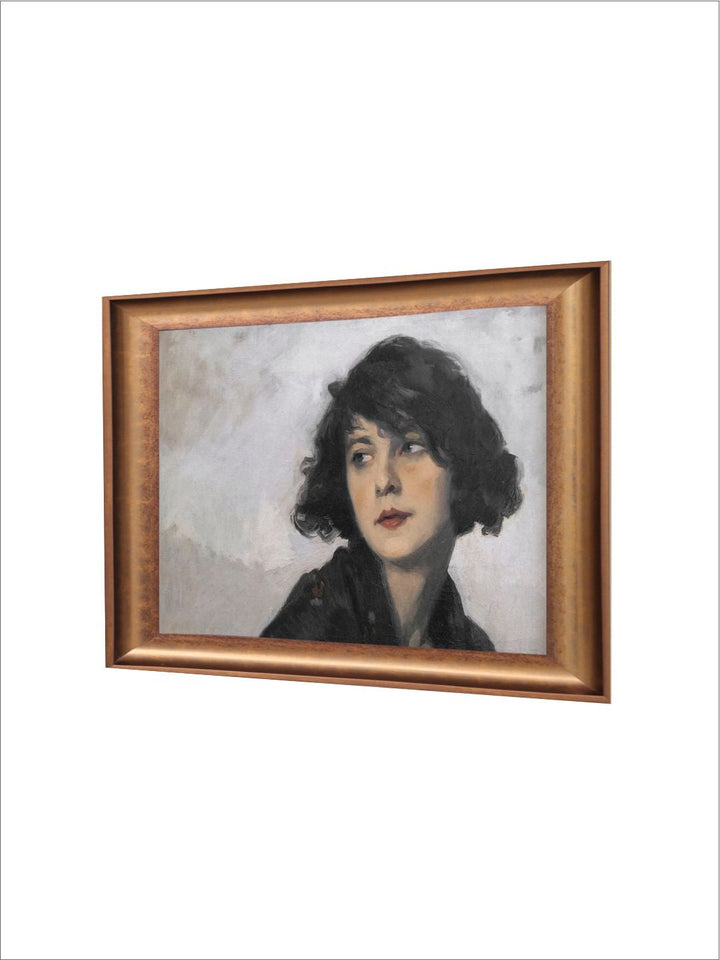 The Vintage Artistry Brown & Whitewoman Portrait Printed Framed Wall Art