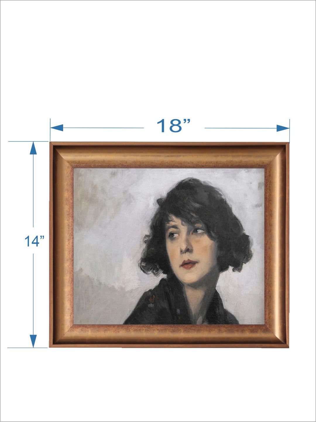 The Vintage Artistry Brown & Whitewoman Portrait Printed Framed Wall Art