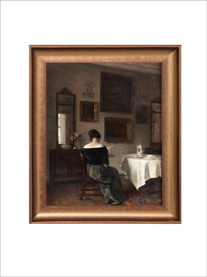 The Vintage Artistry Brown & Black Woman At The Breakfast Table Painting Wall Art