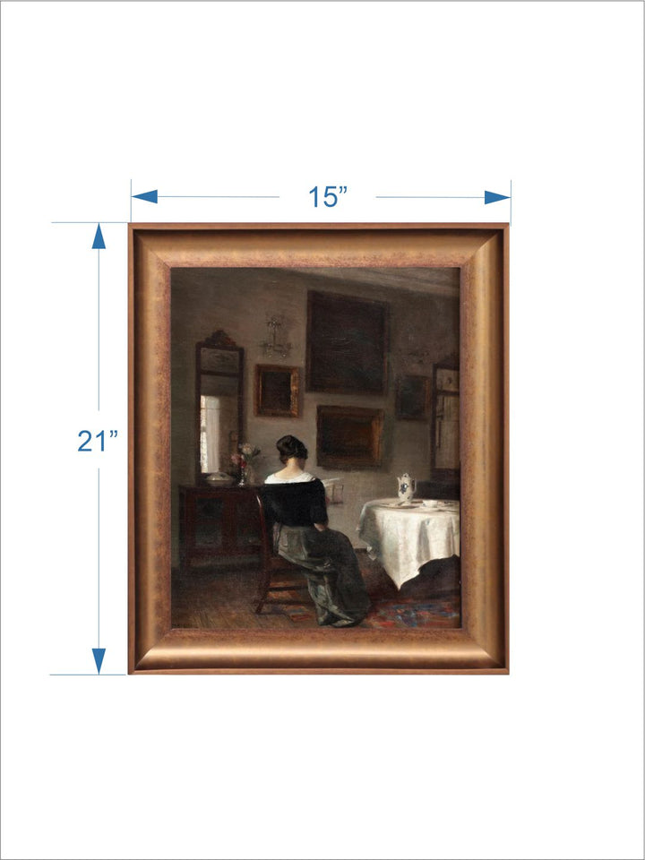 The Vintage Artistry Brown & Black Woman At The Breakfast Table Painting Wall Art