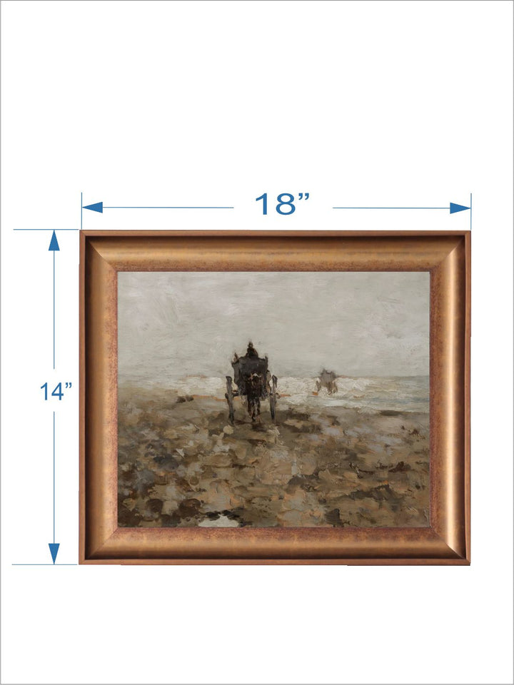 The Vintage Artistry Brown & Green European Wooden Framed Wall Painting