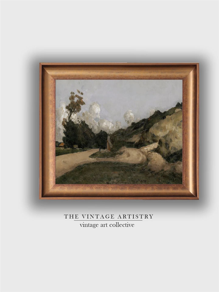 The Vintage Artistry Green & Brown European Modern Farmhouse Printed Framed Wall Painting