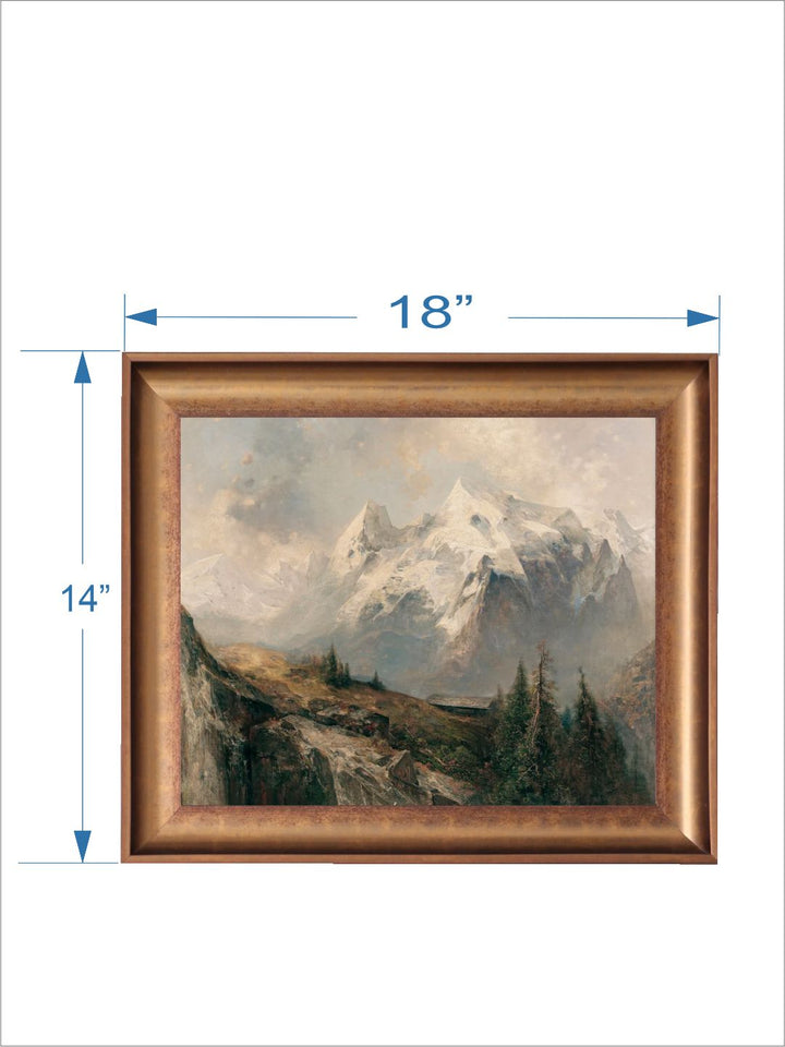 The Vintage Artistry Black & Brown Rustic Mountain Landscape & Printed Framed Wall Painting