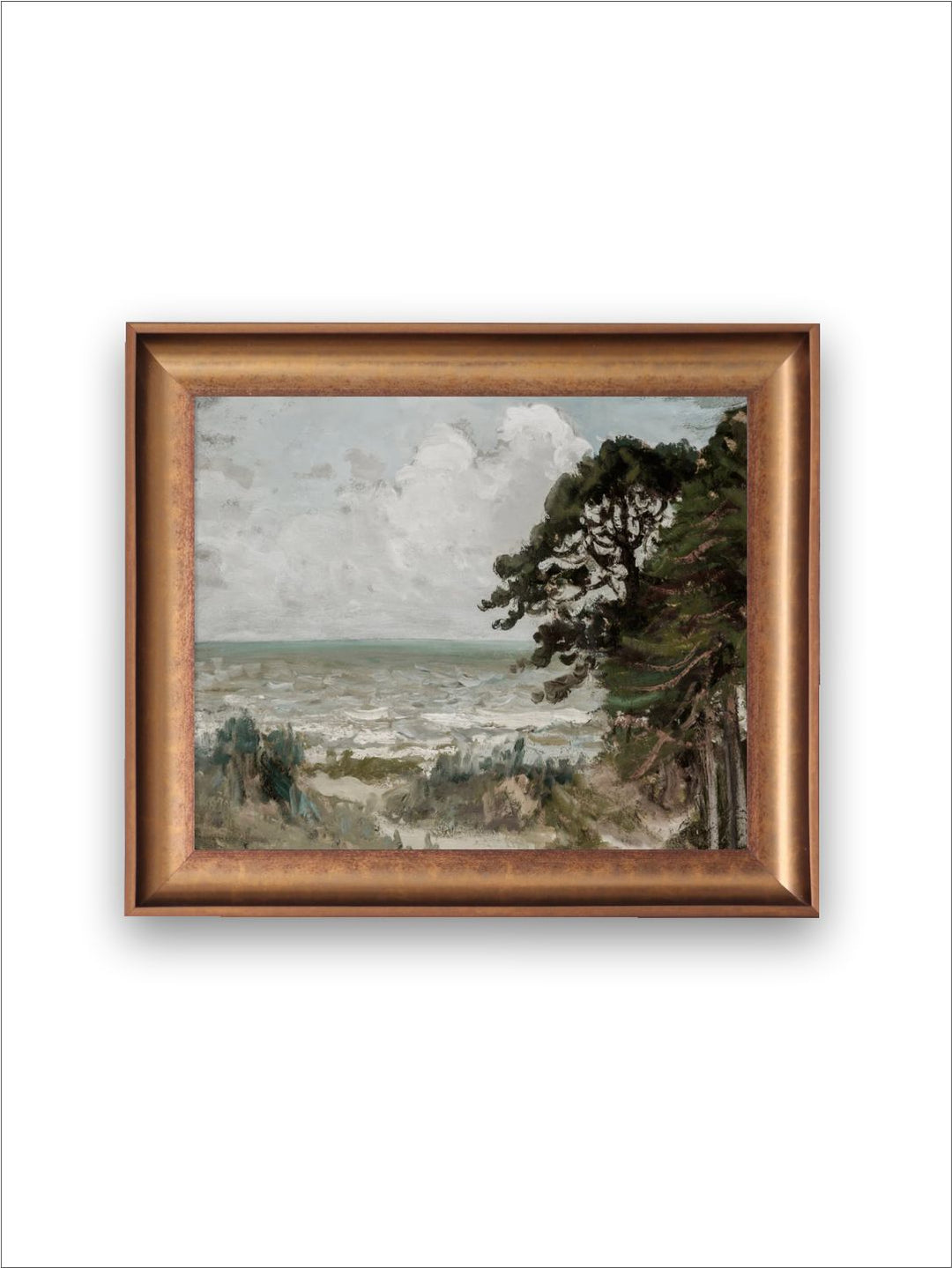 The Vintage Artistry Green & Brownbeach Printed Framed Wall Art