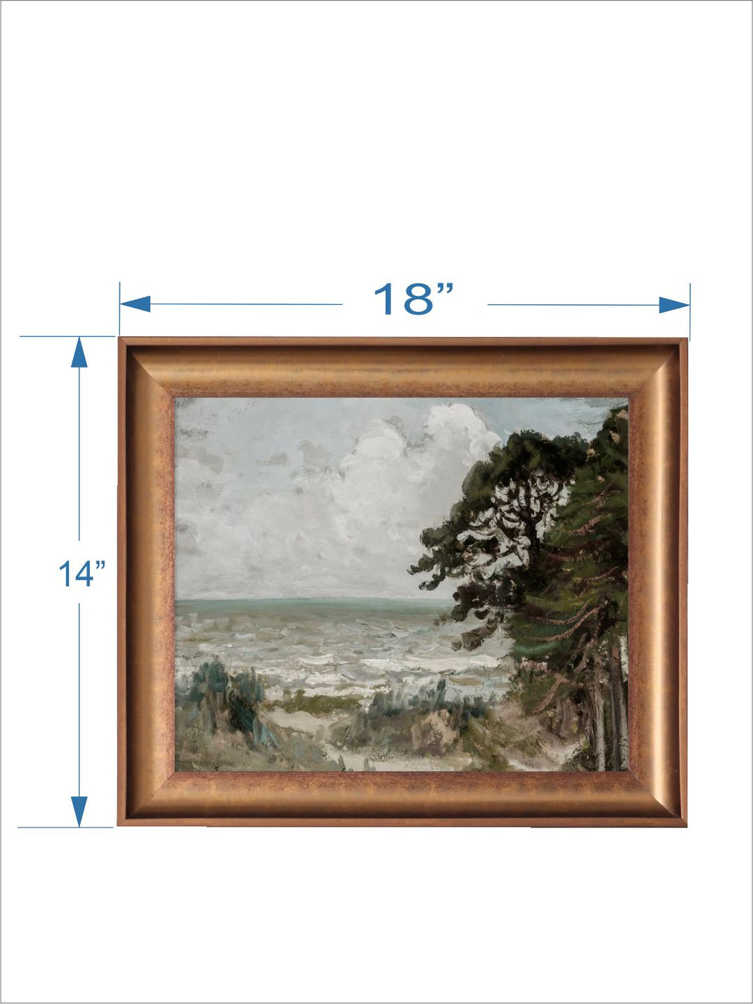 The Vintage Artistry Green & Brownbeach Printed Framed Wall Art
