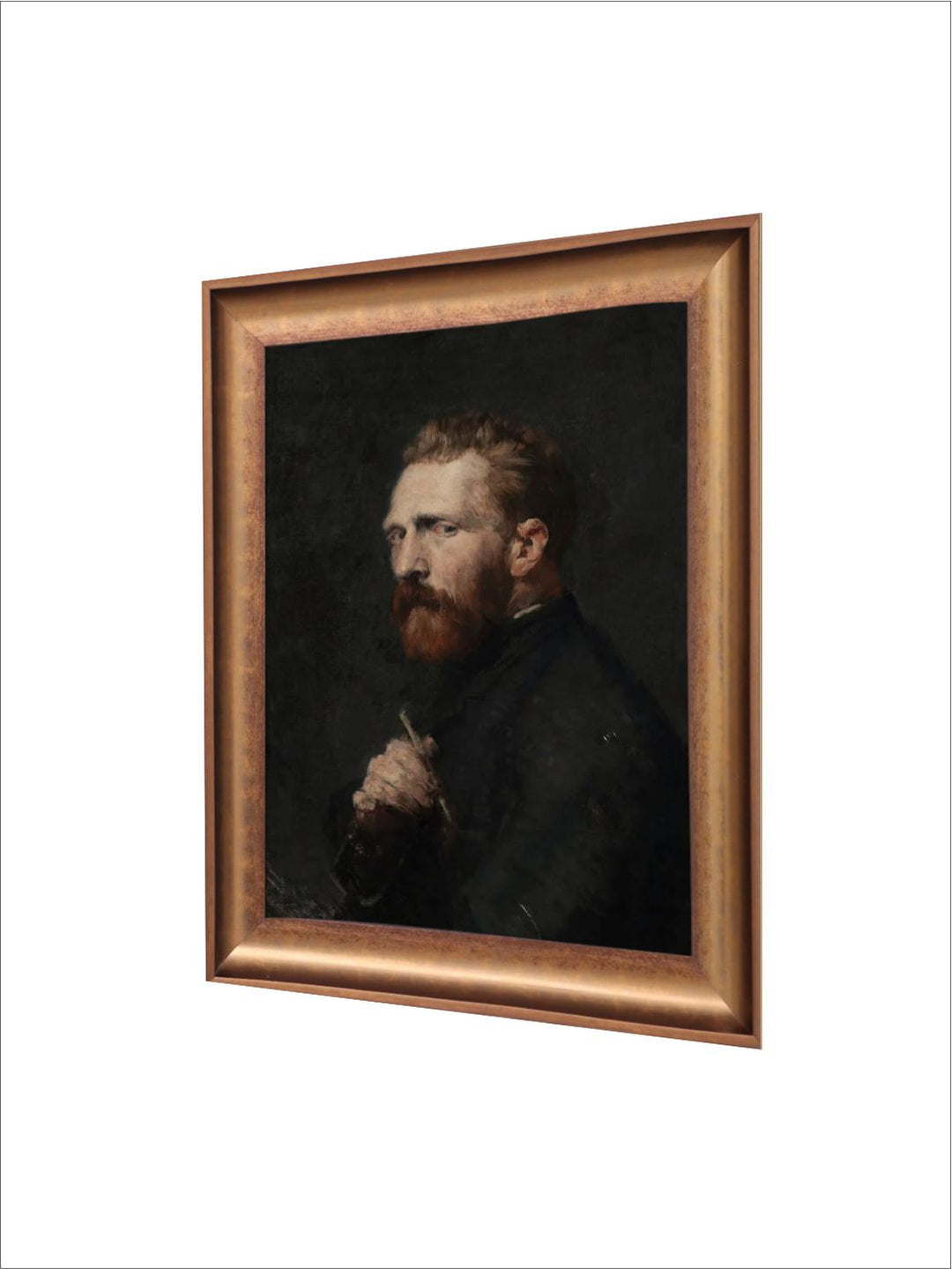 The Vintage Artistry Black & Brown Vincent Van Gogh Self Portrait Framed Wall Art
