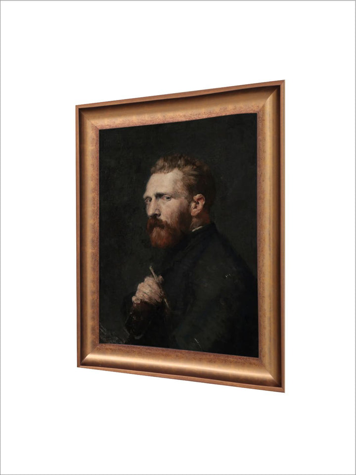 The Vintage Artistry Black & Brown Vincent Van Gogh Self Portrait Framed Wall Art