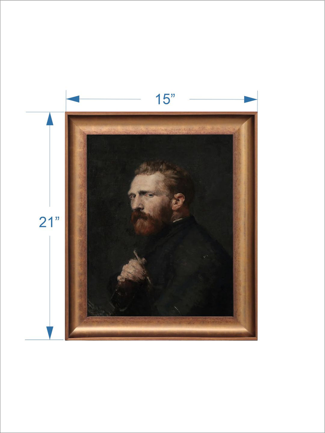 The Vintage Artistry Black & Brown Vincent Van Gogh Self Portrait Framed Wall Art