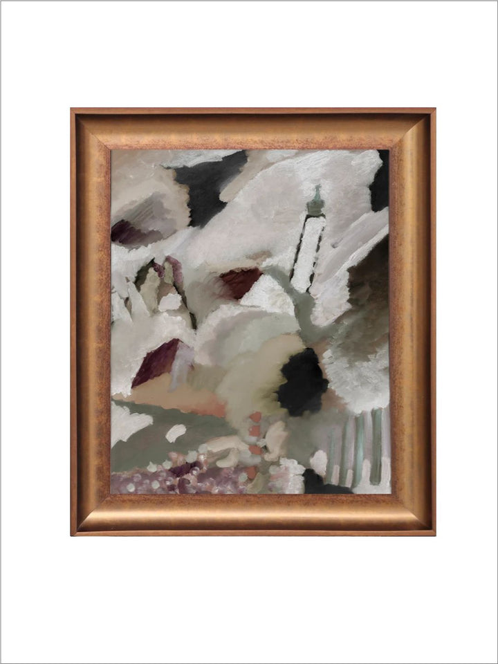 The Vintage Artistry White & Green Stroky Waves Pale Light Abstract Painting Wall Art