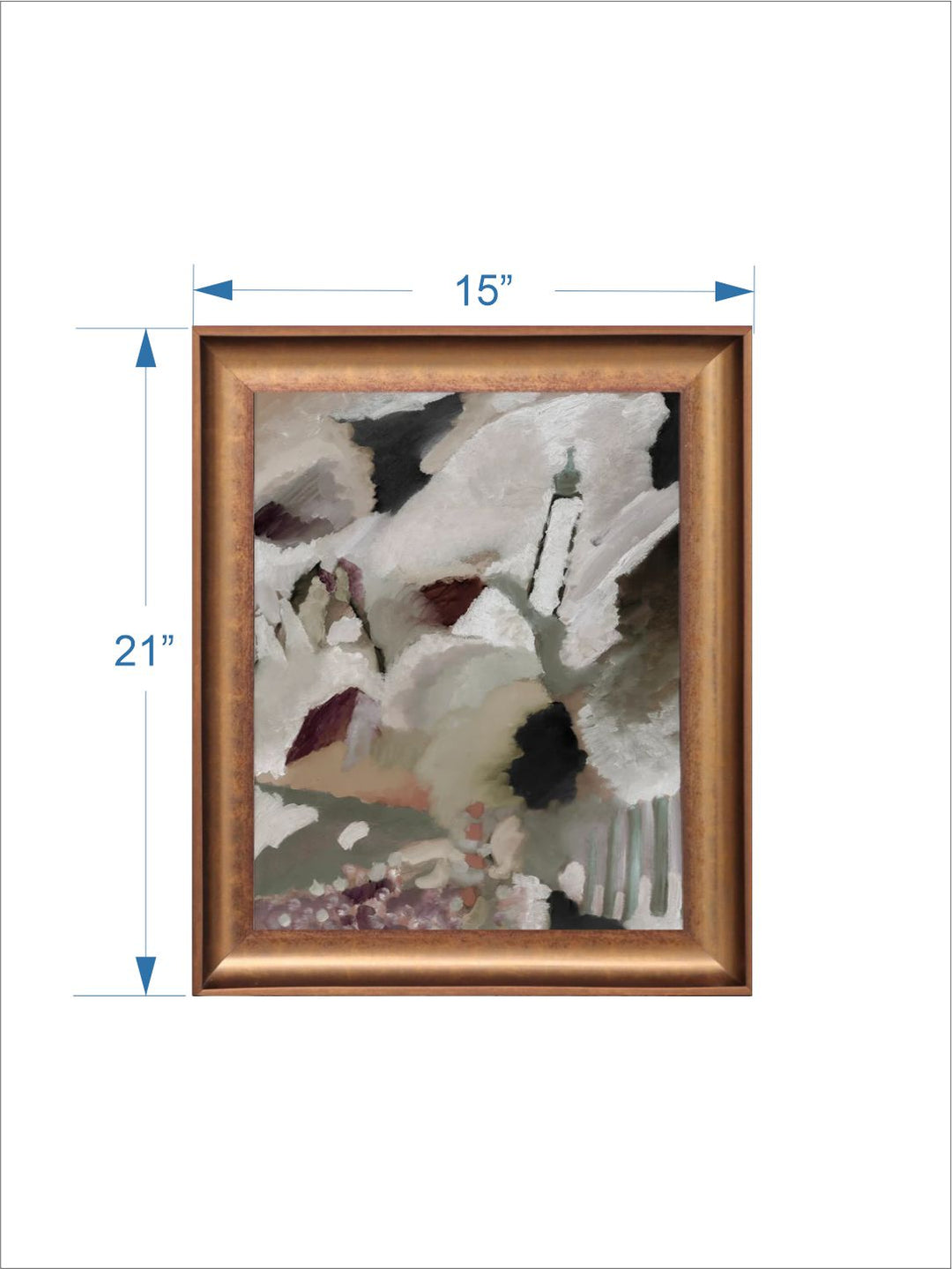The Vintage Artistry White & Green Stroky Waves Pale Light Abstract Painting Wall Art