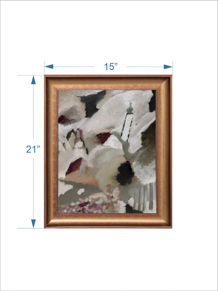 The Vintage Artistry White & Green Stroky Waves Pale Light Abstract Painting Wall Art