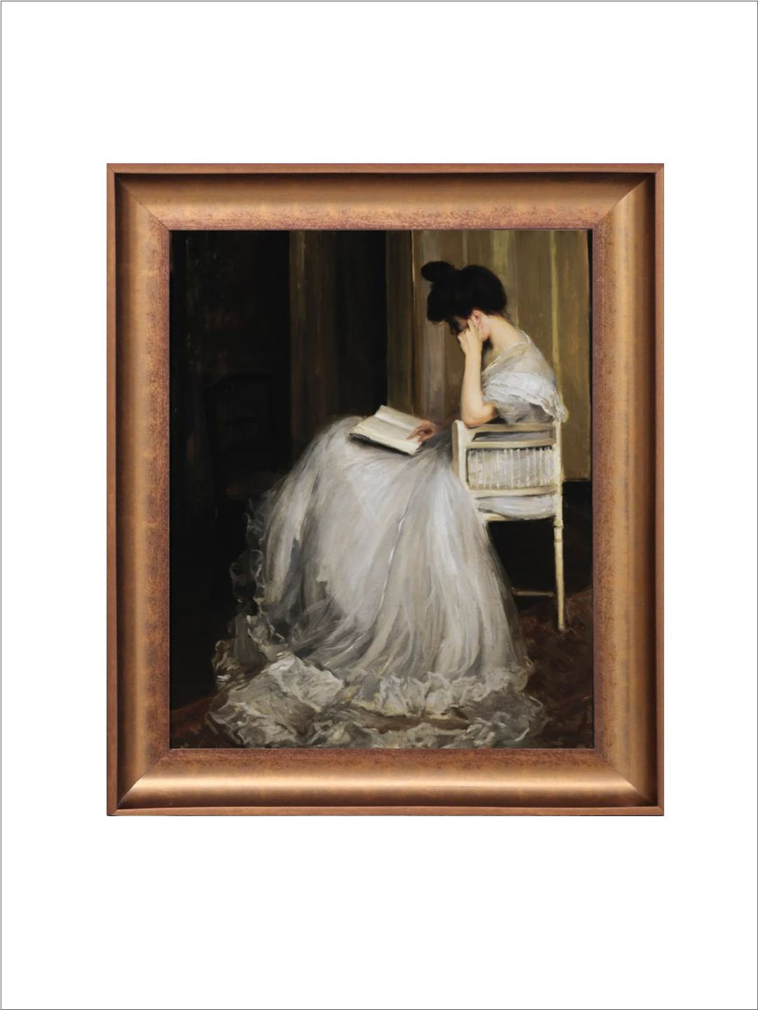The Vintage Artistry White & Brown Printablewoman Portrait Painting Wall Art