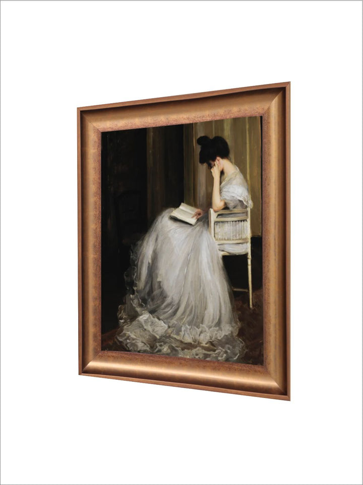 The Vintage Artistry White & Brown Printablewoman Portrait Painting Wall Art