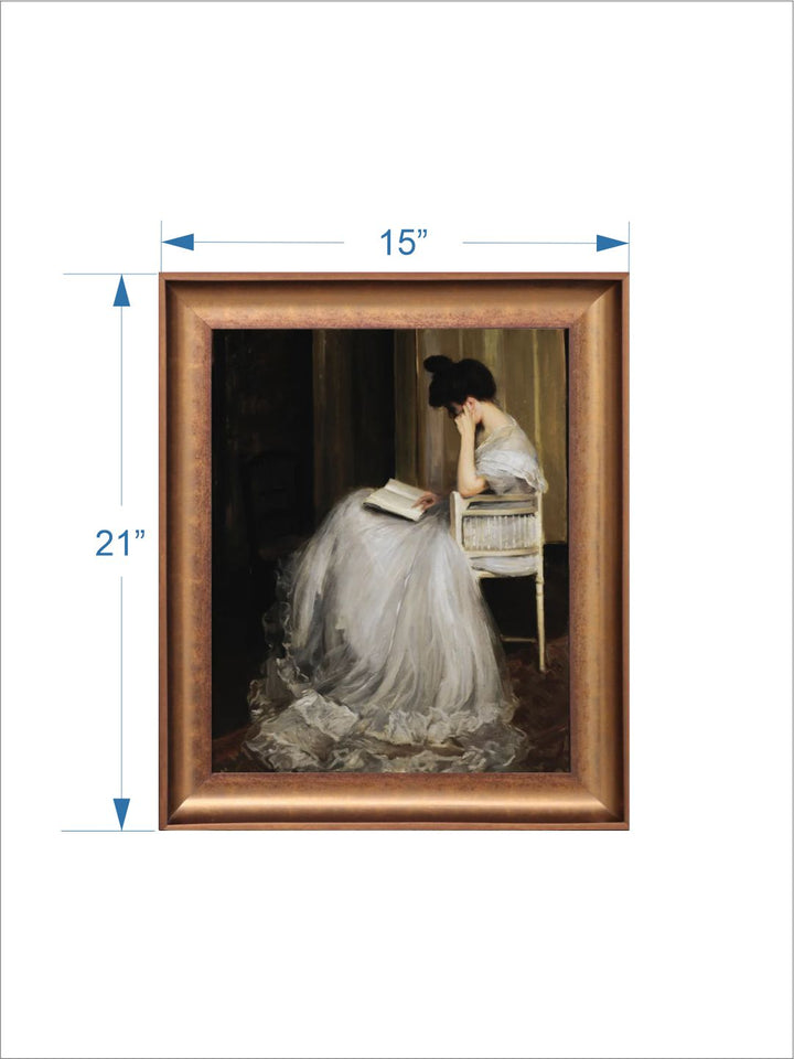 The Vintage Artistry White & Brown Printablewoman Portrait Painting Wall Art