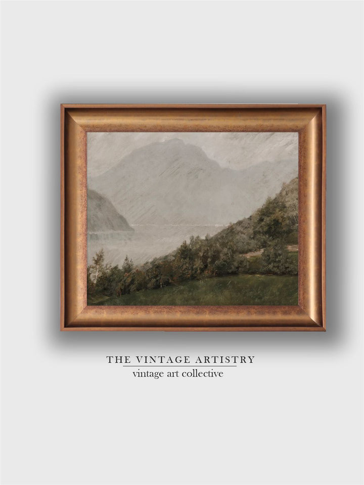 The Vintage Artistry Brown & Greenlake Frame Painting Wall Art