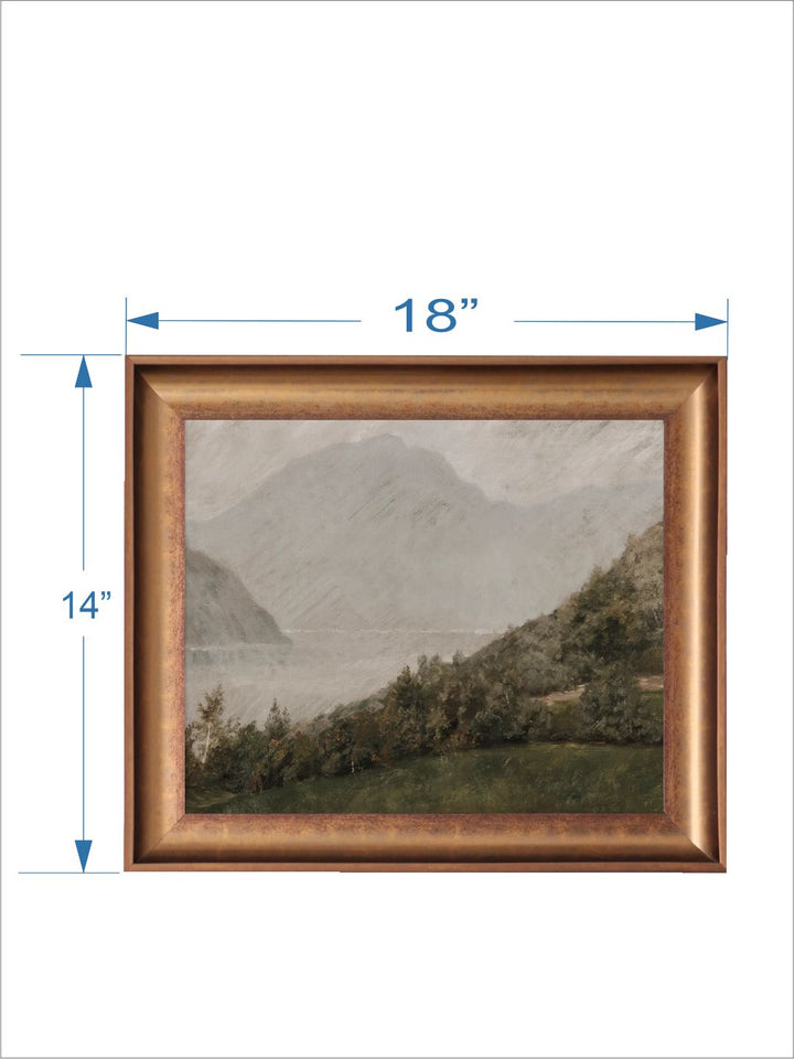 The Vintage Artistry Brown & Greenlake Frame Painting Wall Art